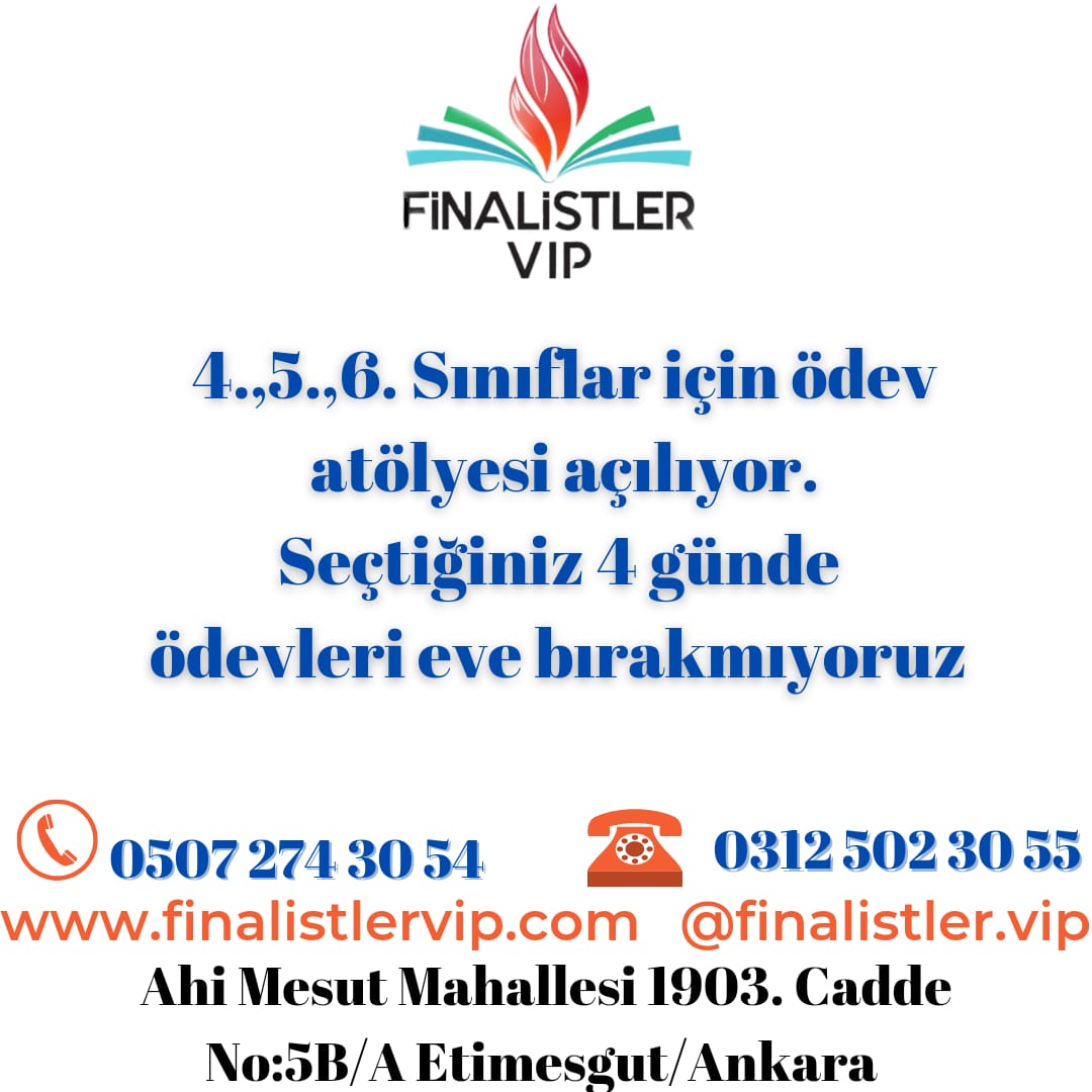 3. ve 4.Sınıflar için Ödev Atölyesi