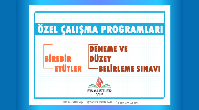 Finalistler Vip'de vermiş olduğumuz birebir özel etütler